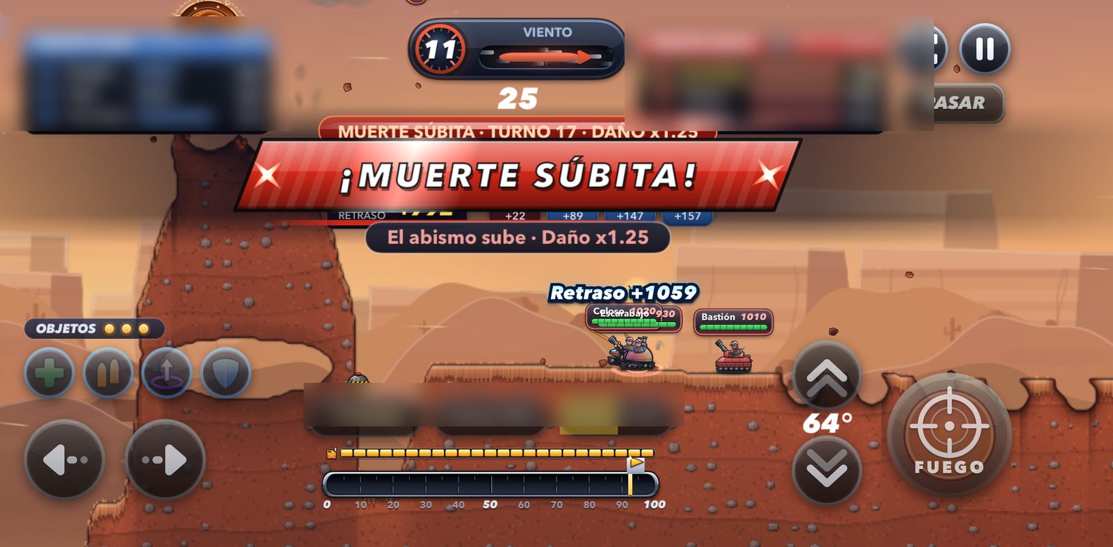 Muerte súbita: el abismo sube y el daño aumenta.